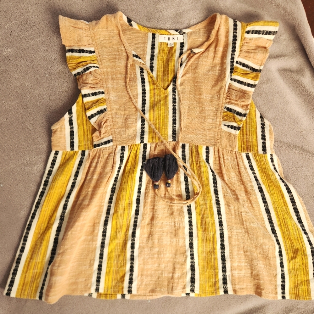 THML Ruffle Sleeve Top with ties